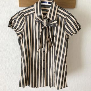 バーバリーブルーレーベル(BURBERRY BLUE LABEL)のバーバリーBurberryリボン付きブラウス(シャツ/ブラウス(半袖/袖なし))