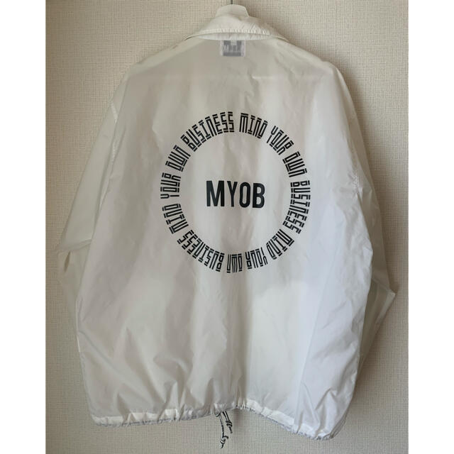 M.Y.O.B NYC サークルロゴ コーチジャケット ホワイト MYOB