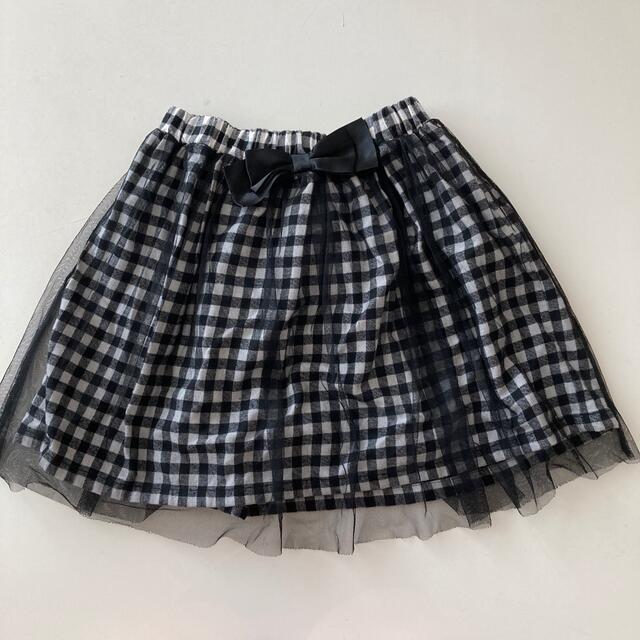 motherways(マザウェイズ)のチュール付きスカート【140センチ】 キッズ/ベビー/マタニティのキッズ服女の子用(90cm~)(スカート)の商品写真