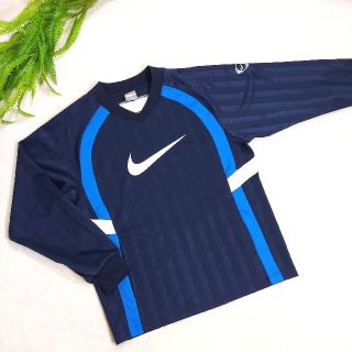 ナイキ(NIKE)のNIKE ジャージ素材 デカロゴ プルオーバー トレーニングウェア紺 79424(ジャージ)