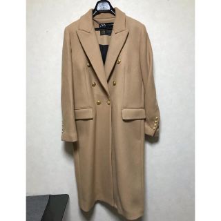 ザラ(ZARA)のZARA 新品　ウール混ボタン留めコート　ライトキャメル　Lサイズ　金ボタン(ロングコート)