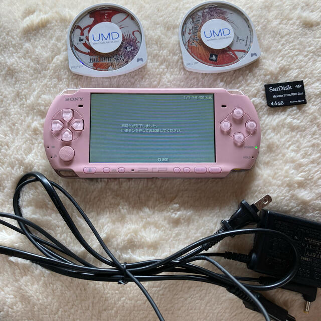 PSP 3000 本体 ラディアントレッド メモリーカード ソフト 付 訳あり品