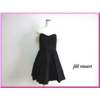 ジルスチュアート(JILLSTUART)のジルスチュアート★ベアトップミニドレスワンピース★クロ★サイズ2(ミディアムドレス)