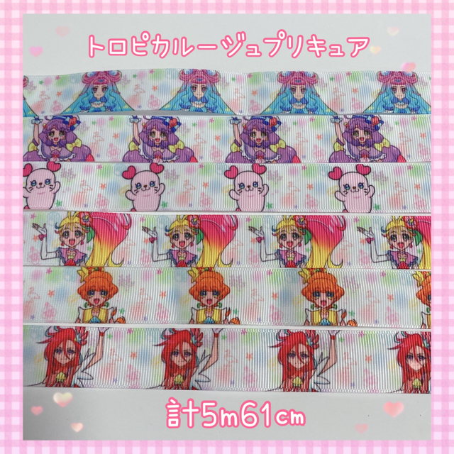 【専用おまとめ】トロピカルージュプリキュア　グログランリボン　22mm幅 ハンドメイドの素材/材料(各種パーツ)の商品写真