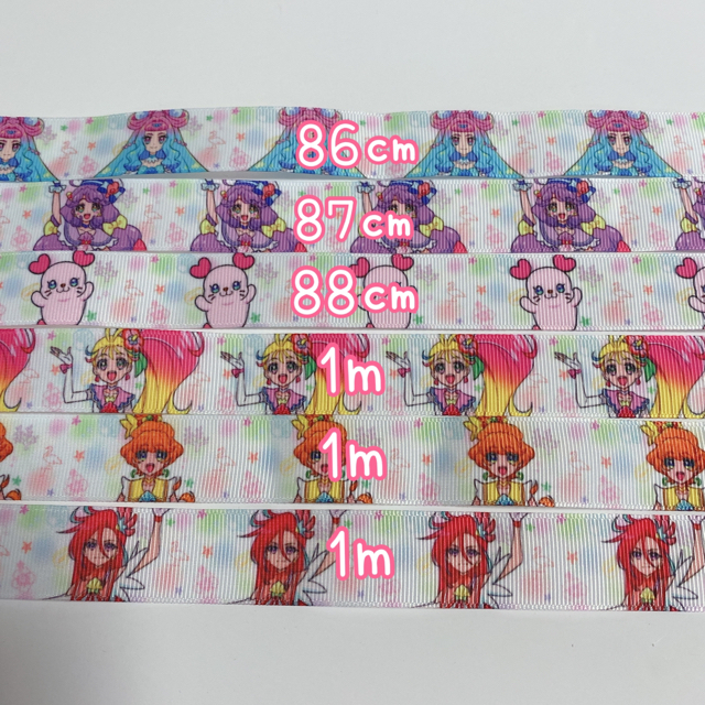 【専用おまとめ】トロピカルージュプリキュア　グログランリボン　22mm幅 ハンドメイドの素材/材料(各種パーツ)の商品写真