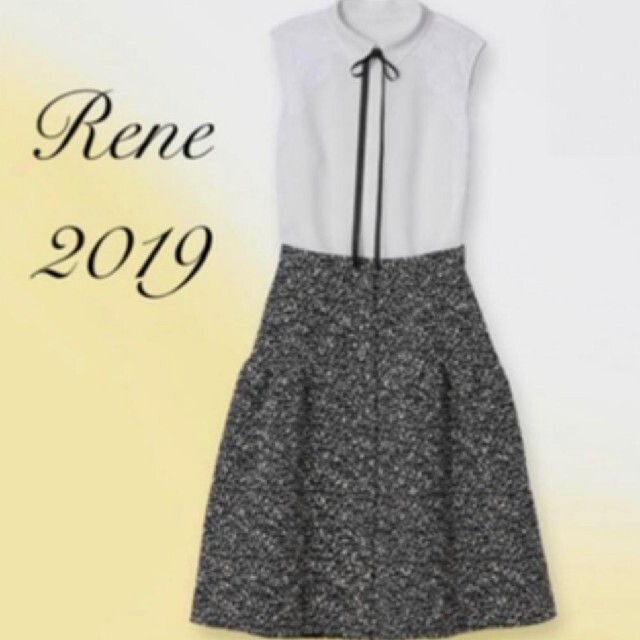 2019年☆美品☆Rene ルネ☆リボンブローチ付き ワンピース☆36