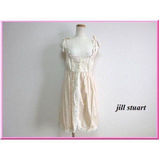 ジルスチュアート(JILLSTUART)のジルスチュアート★リボンレースノースリーブワンピース★￥69,300円★サイズ0(ひざ丈ワンピース)