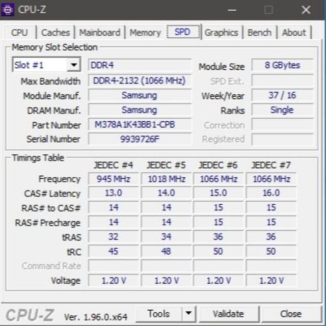 メモリ Samsung 16GB (8GBx2) DDR4-2133 (51 4