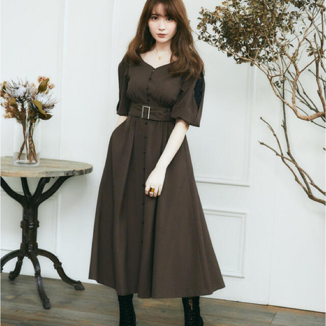 345ウエストherlipto Inner Lace Sleeve One-Piece