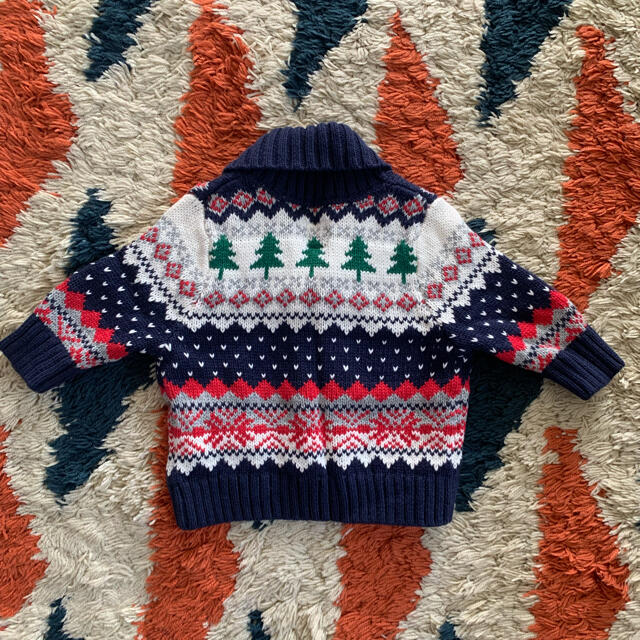 babyGAP(ベビーギャップ)のbabyGAPベビーギャップカウチンニットカーディガンコットンニット0-3m キッズ/ベビー/マタニティのベビー服(~85cm)(カーディガン/ボレロ)の商品写真