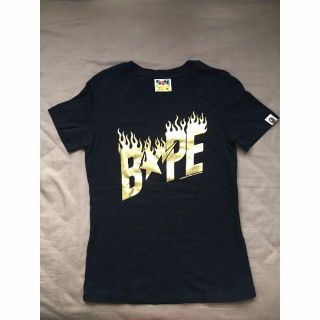 アベイシングエイプ(A BATHING APE)のアベイシングエイプ 黒×金 Tシャツ エイプ XXS(Tシャツ(半袖/袖なし))