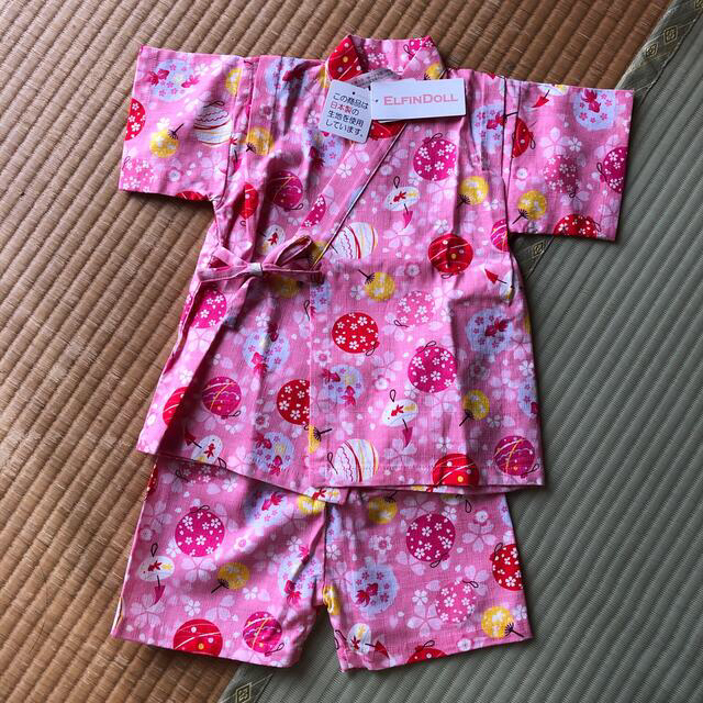 西松屋(ニシマツヤ)の新品・未使用　甚兵衛　女の子　ピンク キッズ/ベビー/マタニティのキッズ服女の子用(90cm~)(甚平/浴衣)の商品写真