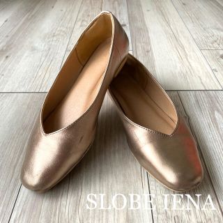 スローブイエナ(SLOBE IENA)の【SLOBE IENA】Vカットスクエアパンプス　ゴールド　23.5(ハイヒール/パンプス)