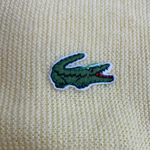 80s ラコステ LACOSTE アクリルカーディガン XLサイズ イエロー 1