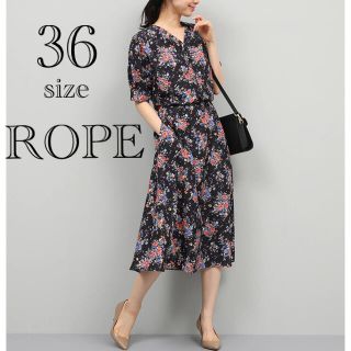 ロペ(ROPE’)のROPE 美品　2way ブーケフラワー　ワンピース　36サイズ(ロングワンピース/マキシワンピース)