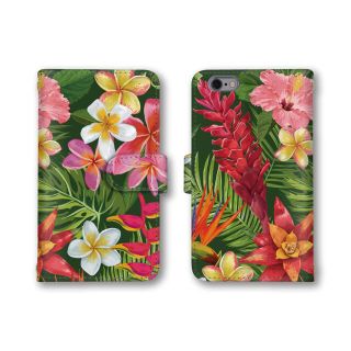 グリーン 花柄 スマホケース 手帳型ケース スマホカバー 植物(スマホケース)