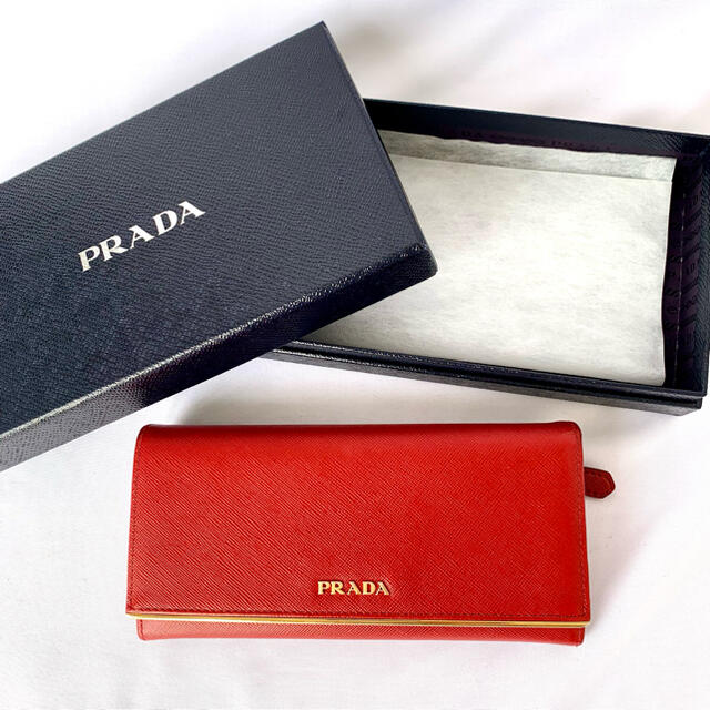 ⭐極美品⭐PRADA 長財布 パスケース付き 赤