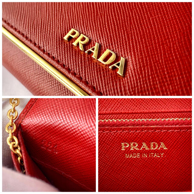 美品　PRADAプラダ　サフィアーノ　三つ折り財布　黒　短財布