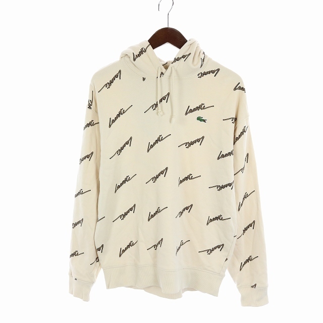 LACOSTE L!VE(ラコステライブ)のラコステ ライブ スクリプトロゴ スウェット パーカ 長袖 S ベージュ メンズのトップス(パーカー)の商品写真