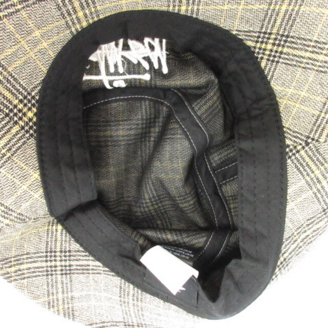 STUSSY(ステューシー)のステューシー バケットハット 帽子 チェック 黄色 ベージュ 黒 ライトベージュ メンズの帽子(その他)の商品写真