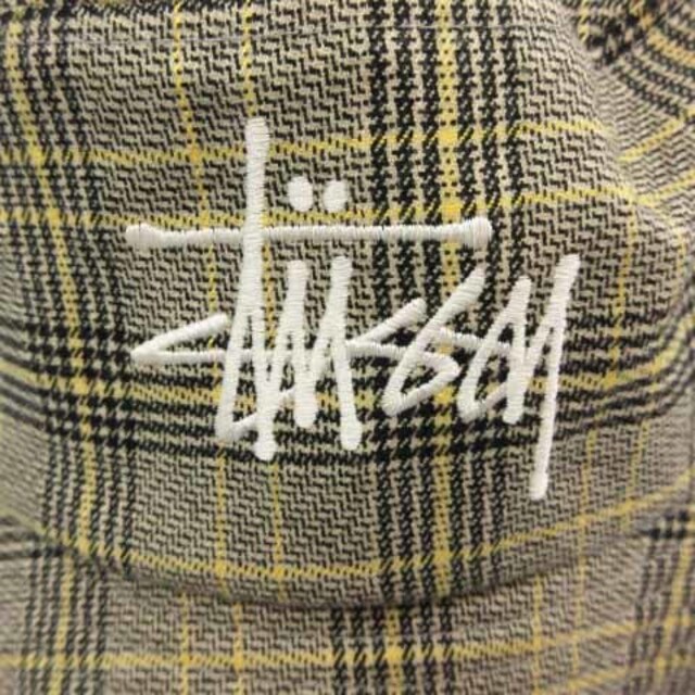 STUSSY(ステューシー)のステューシー バケットハット 帽子 チェック 黄色 ベージュ 黒 ライトベージュ メンズの帽子(その他)の商品写真