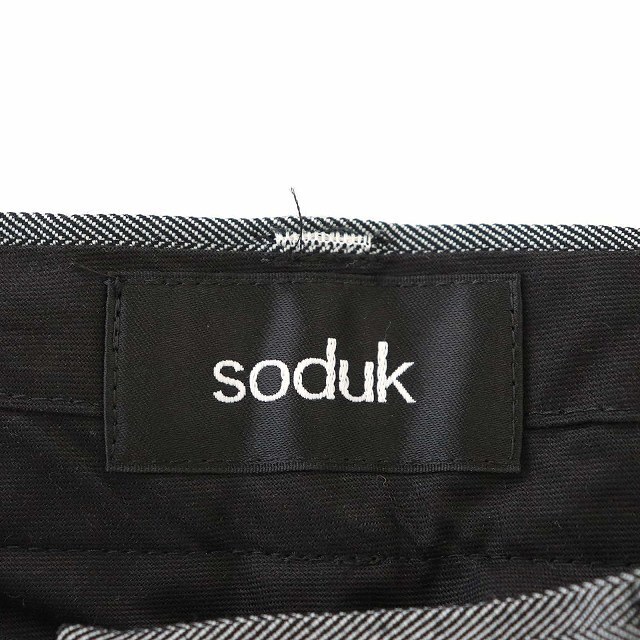 スドーク 20SS パンツ スラックス ストライプ ダメージ加工 グレー