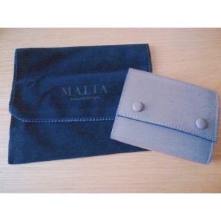 MALTA 三つ折り財布　ブラウン×レッド(折り財布)