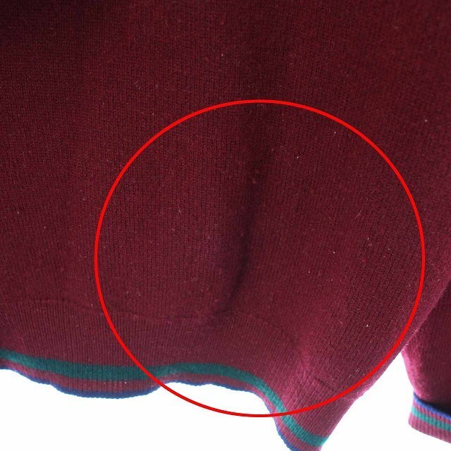 Dunhill(ダンヒル)のダンヒル ニット セーター 長袖 クルーネック カシミヤ L ワインレッド メンズのトップス(ニット/セーター)の商品写真