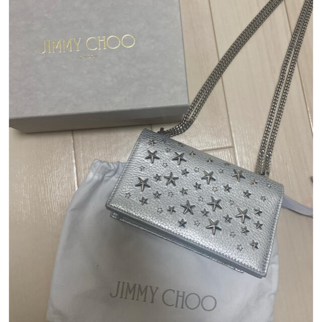 JIMMY CHOO  チェーンショルダーバッグ　シルバー