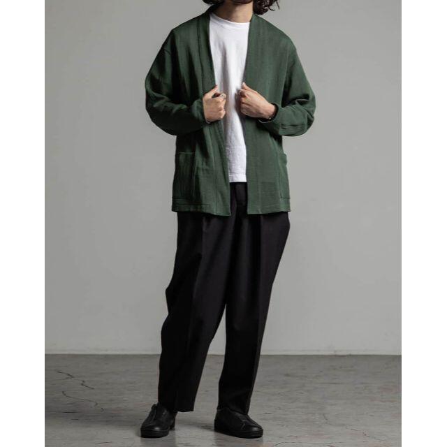 MARKAWEAR(マーカウェア)のPAPER TSURI KNIT JAPANESE CARDIGAN GREEN メンズのトップス(カーディガン)の商品写真