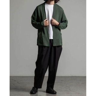 マーカウェア(MARKAWEAR)のPAPER TSURI KNIT JAPANESE CARDIGAN GREEN(カーディガン)