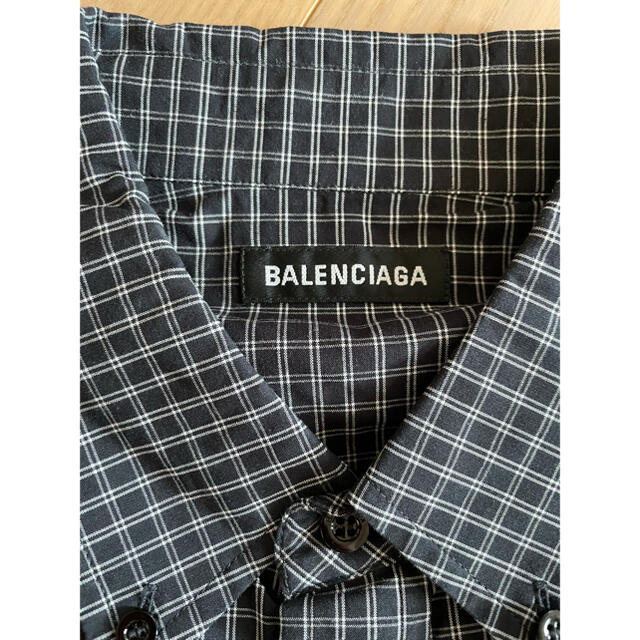 Balenciaga メンズチェック半袖シャツ