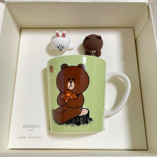 アラビア(ARABIA)のLINE Friends ×ARBIA フィギュア付き マグカップ(グラス/カップ)