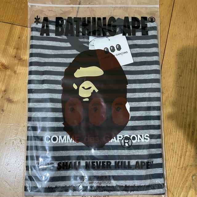 A BATHING APE(アベイシングエイプ)のアベイシングエイプ×コムデギャルソン　カットソー　ロンT レディースのトップス(Tシャツ(長袖/七分))の商品写真