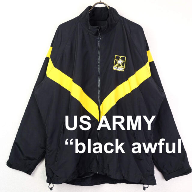 USA　U.S.ARMY ナイロントレーニングジャケット　L-R 黒×黄