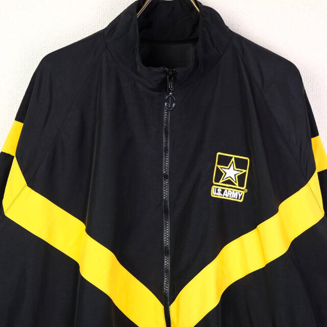 USA　U.S.ARMY ナイロントレーニングジャケット　L-R 黒×黄