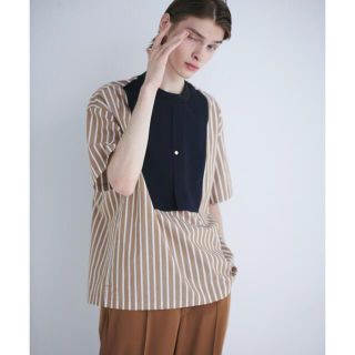 ステュディオス(STUDIOUS)のCULLNI 21SS ストライプブザムシャツ風プルオーバー(Tシャツ/カットソー(半袖/袖なし))