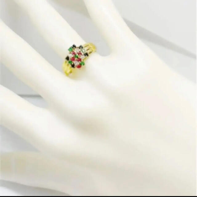 マルチカラー❣️ダイヤ✨ K18リング　18金リング レディースのアクセサリー(リング(指輪))の商品写真