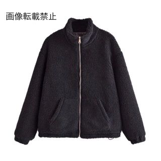 ザラ(ZARA)の🌰9月新作🌾5800◆black ブラック ボアブルゾン パーカー(ブルゾン)