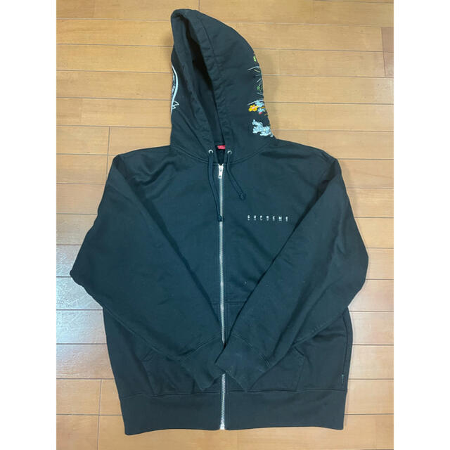 Supreme Globe Zip Up Hooded Sweatshirt M