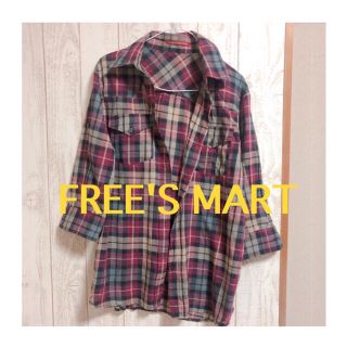 フリーズマート(FREE'S MART)の【FREE'S MART】チェックシャツ/ レッド/ FREEサイズ(カットソー(長袖/七分))