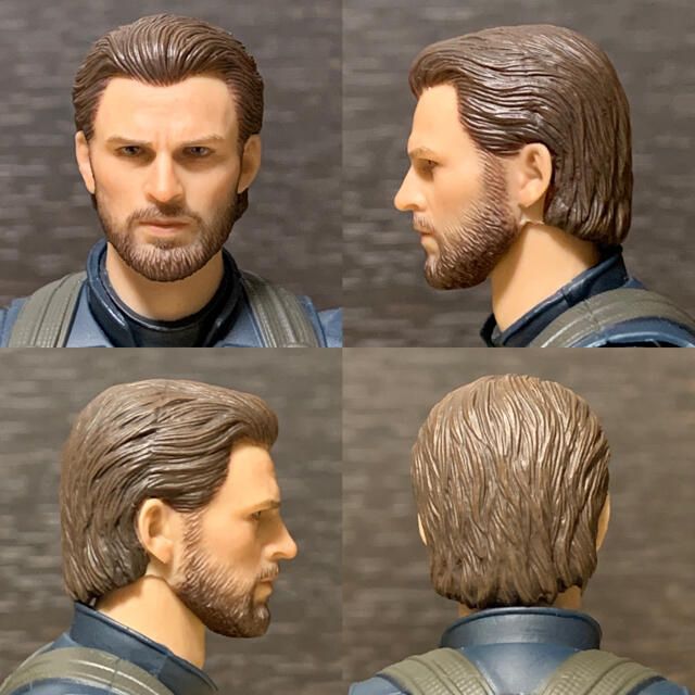 中古品 SHF IWキャプテンアメリカ+閃回ヘッド+可変式ワカンダシールドセット