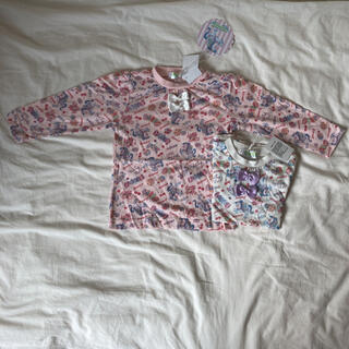 シマムラ(しまむら)の新品♡エコネコ　カットソー　長袖Tシャツ　100 女の子　リボン　ユニコーン(Tシャツ/カットソー)