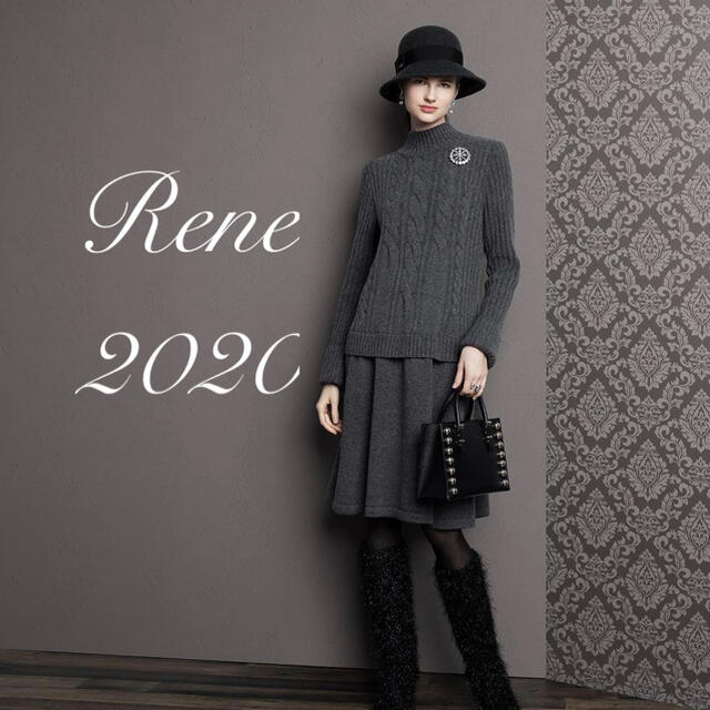 ルネのニッ René DM掲載完売ニットワンピースの通販 by HAY's shop ネット割引品 ルネのニットワンピースです。 ひざ丈ワンピース