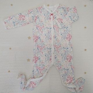 プチバトー(PETIT BATEAU)の【美品】プチバトー 24M/86cm 足付きロンパース　3点(ロンパース)