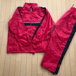 ナイキ(NIKE)のim0717様専用　ナイキ　ナイロン　上下セット　L　レッド　ウォームアップ(ナイロンジャケット)