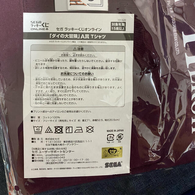 ダイの大冒険　SEGAラッキーくじ　Tシャツ　ニセ勇者一行