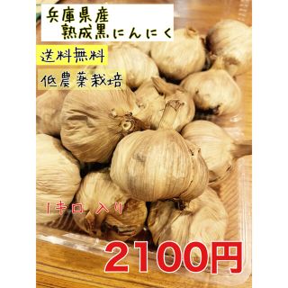 安心！国産熟成黒にんにく　兵庫県産黒にんにく玉1キロ  低農薬栽培黒ニンニク(野菜)