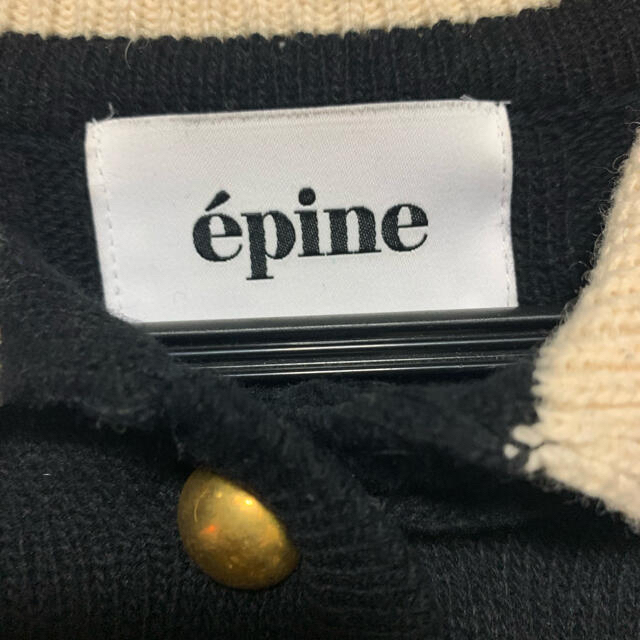 【epine】 gold botton knit cardigan black レディースのトップス(ニット/セーター)の商品写真
