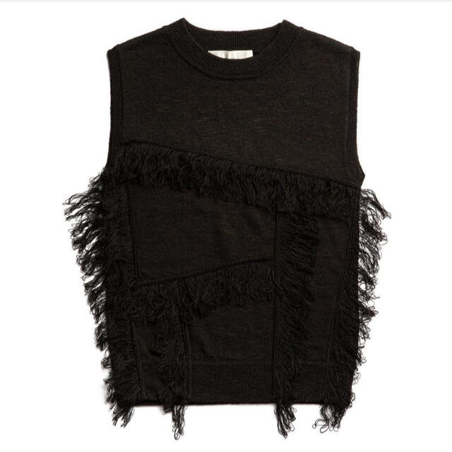 RIELLE riche Fringe Knit Pullover(Black) レディースのトップス(カットソー(半袖/袖なし))の商品写真